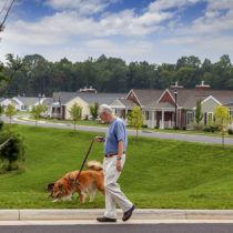 Pet friendly campus with a dog park