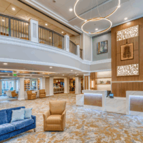 Concierge Desk and Open Lobby at The Village at Orchard Ridge Village Center